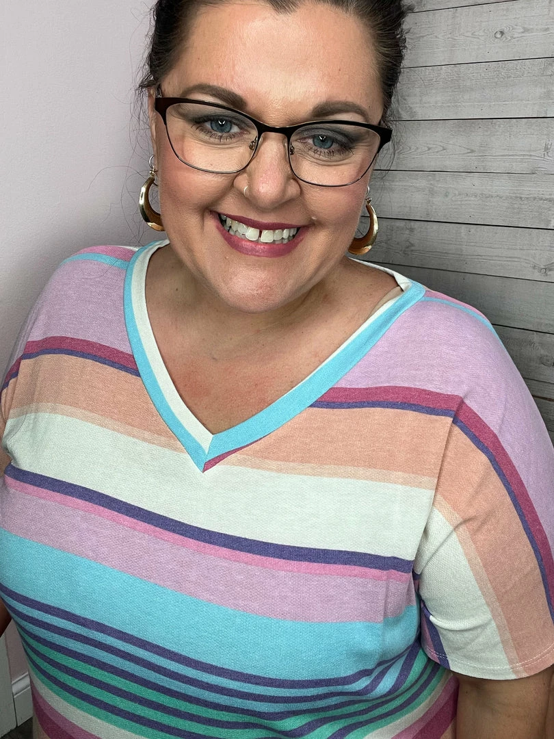 Sew In Love "On Vacation" Striped V Neck Top *FINAL SALE* 4 Sew In Love "On Vacation" Striped V Neck Top *FINAL SALE*