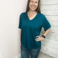 Sew In Love Clothing "Classic Comfort" V Neck Short Sleeve Top