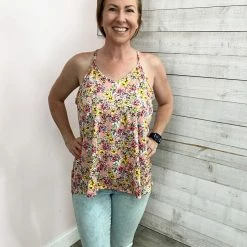 White Birch "Flower Power" Floral Halter Tank *FINAL SALE*