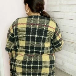 Honeyme "Making Moves" Plaid Open Cardigan Clothing 6 Honeyme