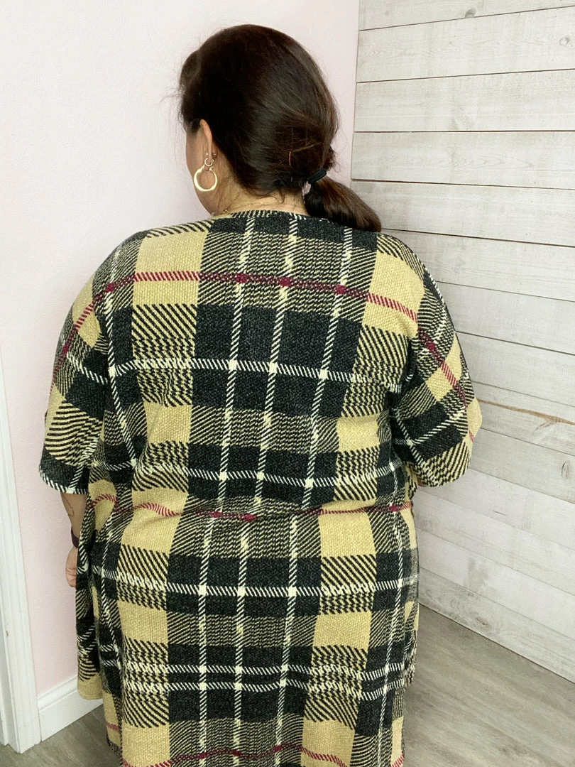 Honeyme "Making Moves" Plaid Open Cardigan Clothing 3 Honeyme "Making Moves" Plaid Open Cardigan Clothing