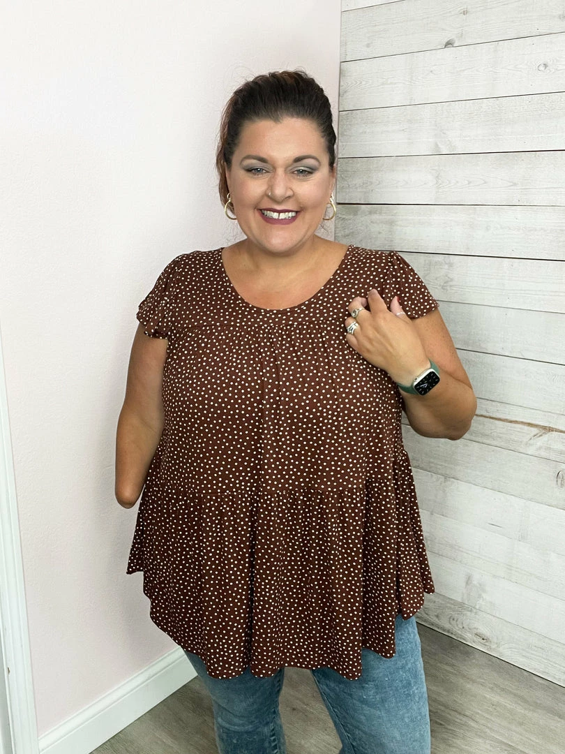 Be Stage "On The Dot" Polka Dot Babydoll Top 1 Be Stage "On The Dot" Polka Dot Babydoll Top