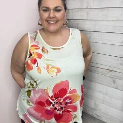 Eluna "Inner Hope" Floral Tank Top- Ivory *FINAL SALE*