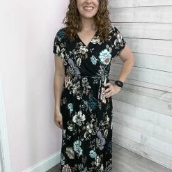 White Birch "Win My Heart" Floral Wrap Maxi Dress Clothing