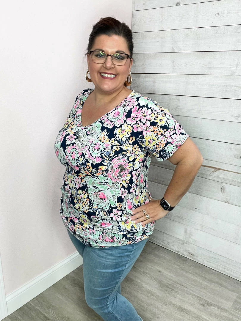 Sew In Love "May Flowers" Floral V Neck Top Clothing 5 Sew In Love "May Flowers" Floral V Neck Top Clothing