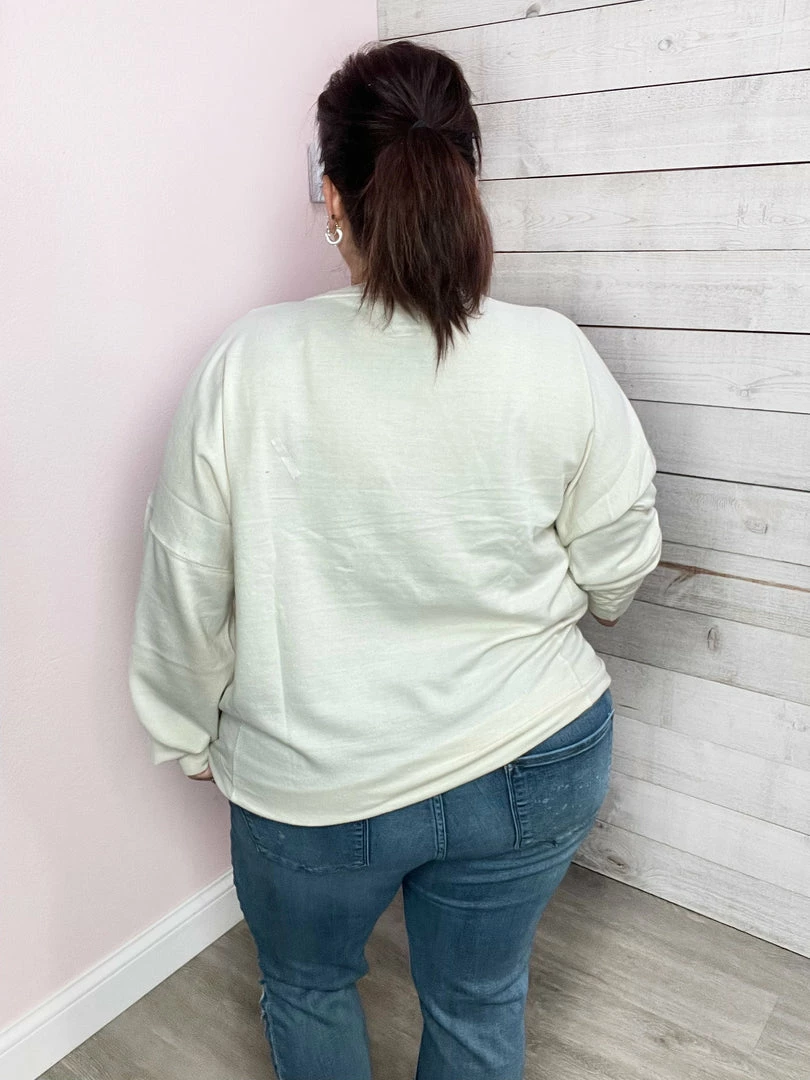 Sew In Love "Best Behavior" Crewneck Sweatshirt- Ivory **Sales Are Final** Clothing 3 Sew In Love "Best Behavior" Crewneck Sweatshirt- Ivory **Sales Are Final** Clothing