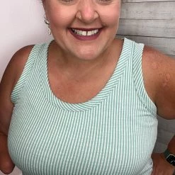 Blumin "Grab Their Attention" Striped Tank- Mint 7 Blumin