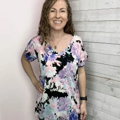 Sew In Love Clothing "Never Miss Out" V Neck Top- Floral Print *FINAL SALE*