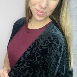 Honeyme Clothing "Fancy" Sheer Kimono With Velvet Pattern 10 Honeyme Clothing