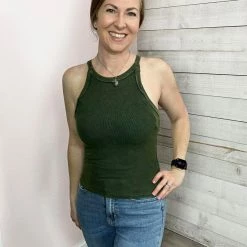 La Miel "Classic Adventure" Green Halter Tank