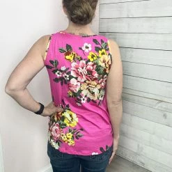 Staccato "Don't Hold Back" Floral Tank Top- Pink Clothing