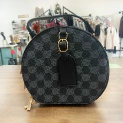 Accessorize Me "Lydia" Checkered Pattern Round Crossbody