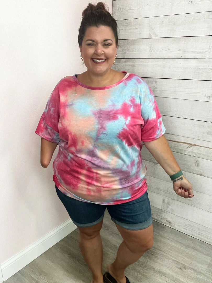 Haptics "Total Babe" Cutout Back Tie Dye Top 1 Haptics "Total Babe" Cutout Back Tie Dye Top