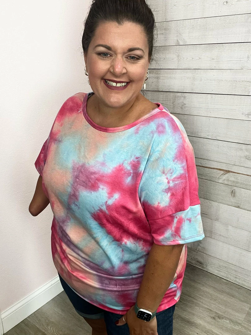 Haptics "Total Babe" Cutout Back Tie Dye Top 4 Haptics "Total Babe" Cutout Back Tie Dye Top