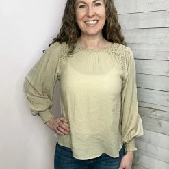 Blu Pepper "Feel Like Home" Khaki Blouse *FINAL SALE* Clothing