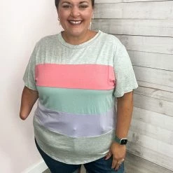 143 "Love To Love" Colorblock Short Sleeve Top Clothing