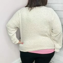 Mono B "Beautiful Creation" Sprinkle Long Sleeve Top- Lt. Peach** Sales Are Final** Clothing