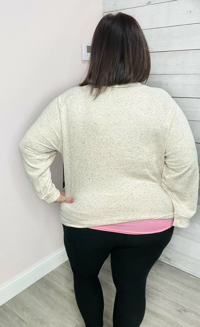 Mono B "Beautiful Creation" Sprinkle Long Sleeve Top- Lt. Peach** Sales Are Final** Clothing 2 Mono B "Beautiful Creation" Sprinkle Long Sleeve Top- Lt. Peach** Sales Are Final** Clothing