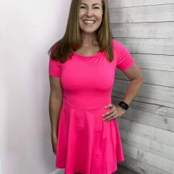 White Birch Clothing "You're Mine" Short Sleeve Dress- Pink