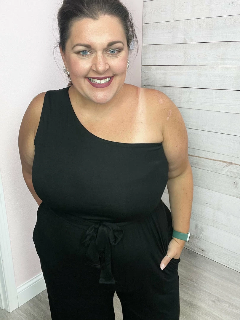 White Birch Clothing "Fresh Take" One Shoulder Jumpsuit 3 White Birch Clothing "Fresh Take" One Shoulder Jumpsuit