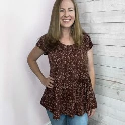Be Stage "On The Dot" Polka Dot Babydoll Top