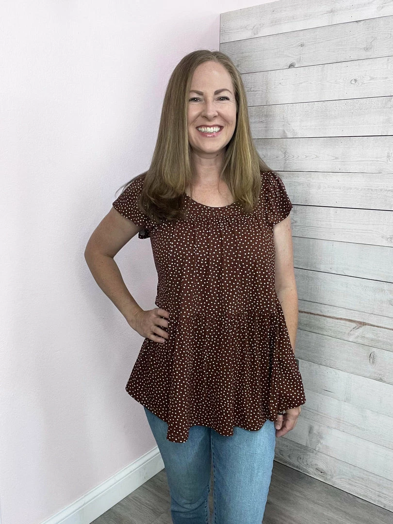 Be Stage "On The Dot" Polka Dot Babydoll Top 2 Be Stage "On The Dot" Polka Dot Babydoll Top