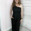 White Birch Clothing "Fresh Take" One Shoulder Jumpsuit
