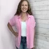 143 Clothing "Long Distance" Chambray Top- Pink