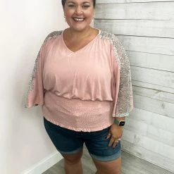 143 "Sugar Rush" Lace Shoulder Top Clothing