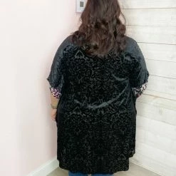 Honeyme Clothing "Fancy" Sheer Kimono With Velvet Pattern 11 Honeyme Clothing