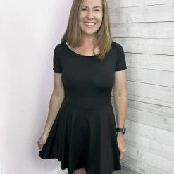 White Birch "You're Mine" Short Sleeve Dress- Black