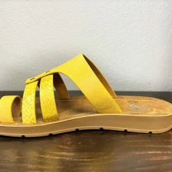 Corkys Clothing "Sandcastle" Yellow Strap Sandal 6 Corkys Clothing