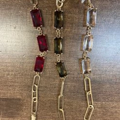 What's Hot "Allison" Crystal And Gold Link Chain Bracelet