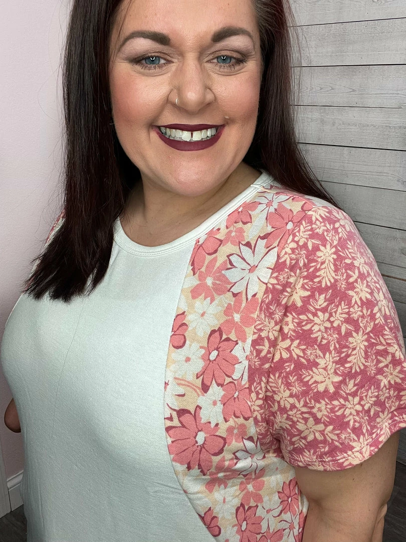 Andree Clothing "Pleasant Surprise" Floral Colorblock Top *FINAL SALE* 5 Andree Clothing "Pleasant Surprise" Floral Colorblock Top *FINAL SALE*