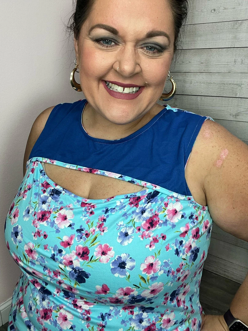 White Birch Clothing "Flower Shop" Floral Keyhole Tank Top 4 White Birch Clothing "Flower Shop" Floral Keyhole Tank Top