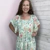 Lovely Melody "Darling" Floral Print Smocked Top- Ivory Clothing