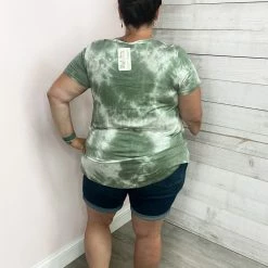 Chris & Carol "Sweet Talk" Tie Dye Short Sleeve Top- Green Clothing 7 Chris & Carol