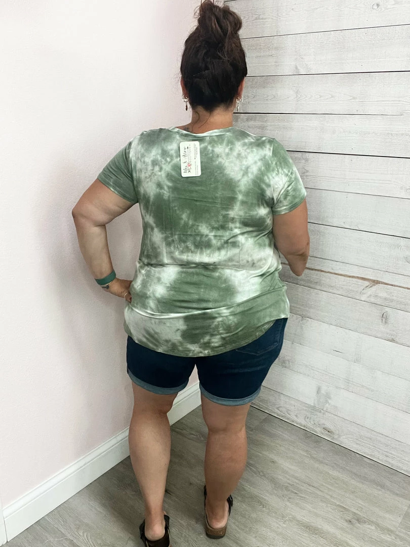 Chris & Carol "Sweet Talk" Tie Dye Short Sleeve Top- Green Clothing 4 Chris & Carol "Sweet Talk" Tie Dye Short Sleeve Top- Green Clothing