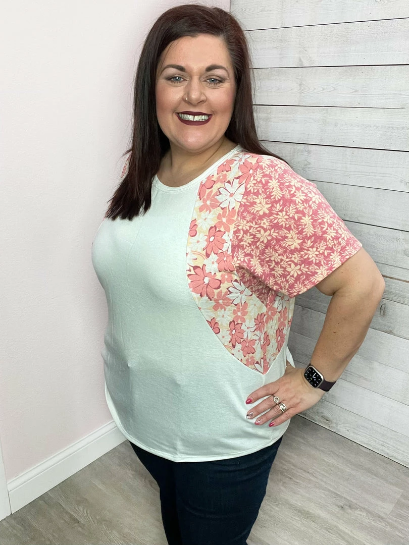 Andree Clothing "Pleasant Surprise" Floral Colorblock Top *FINAL SALE* 4 Andree Clothing "Pleasant Surprise" Floral Colorblock Top *FINAL SALE*