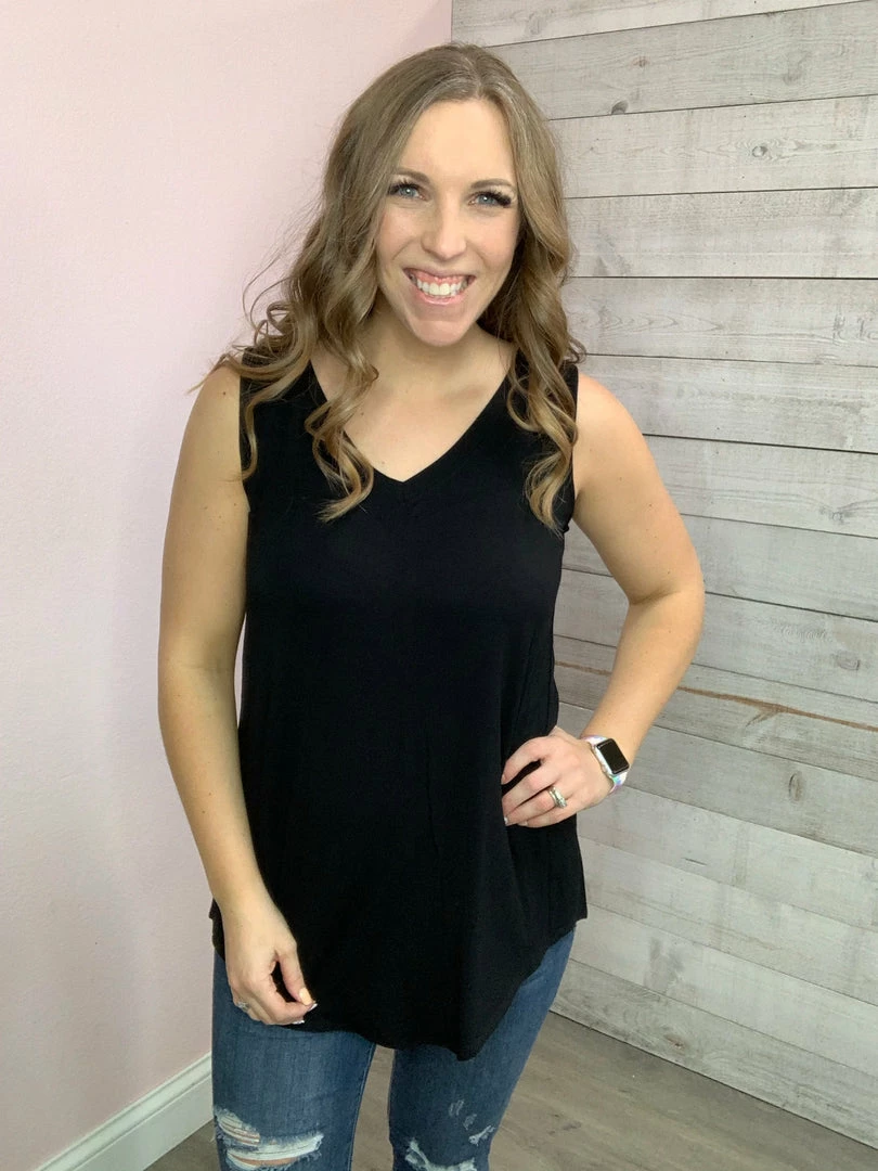 Zenana "Smile" V Neck Tank Clothing 5 Zenana "Smile" V Neck Tank Clothing