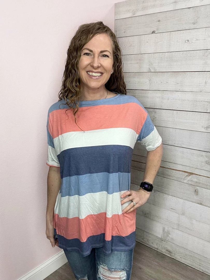 Emerald "Pleasant Views" Multi Colored Stripe Top *FINAL SALE* 1 Emerald "Pleasant Views" Multi Colored Stripe Top *FINAL SALE*