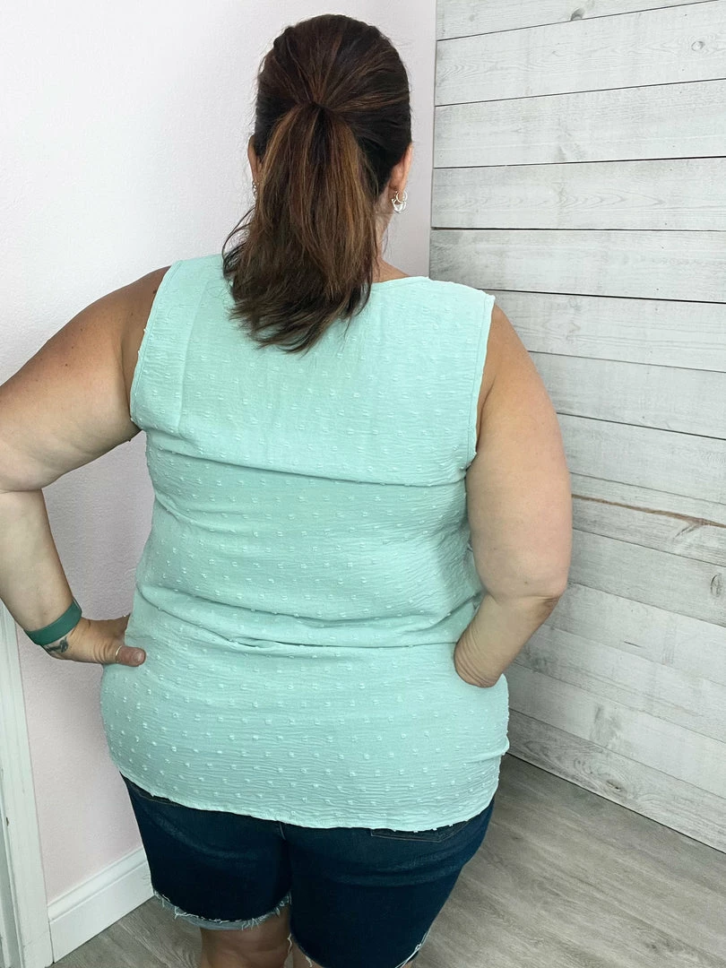 Cotton Bleu "Trend Alert" Sage Sleeveless Top 4 Cotton Bleu "Trend Alert" Sage Sleeveless Top