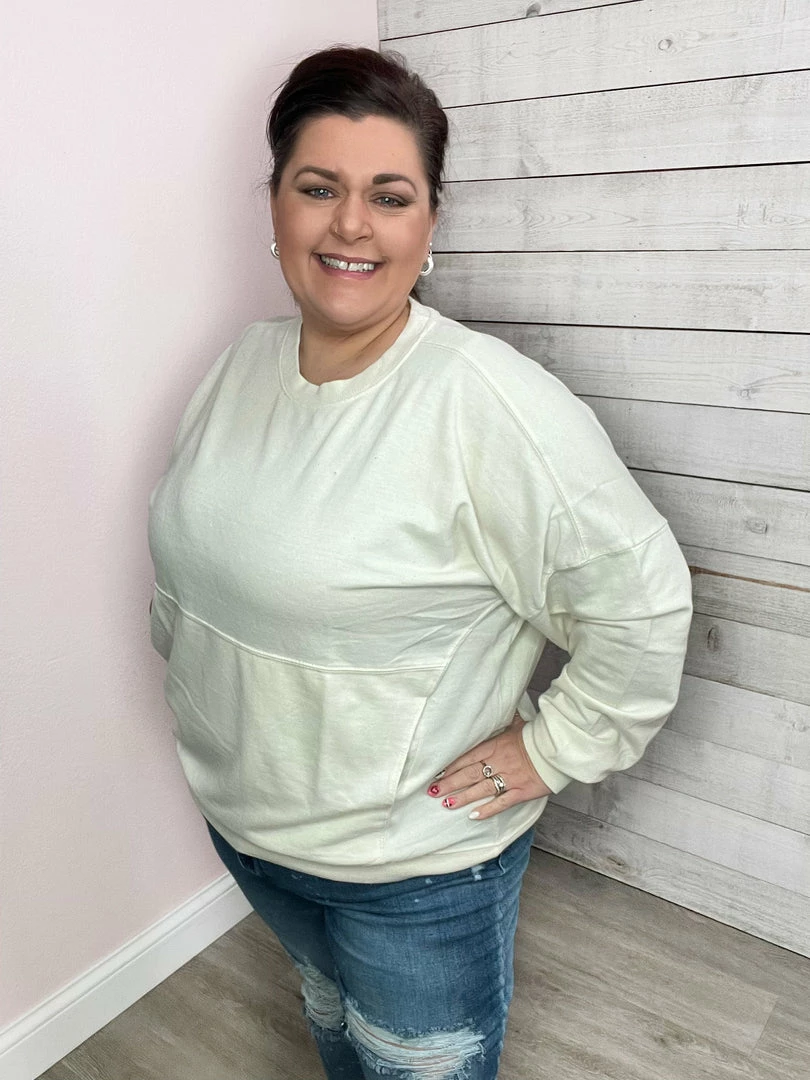 Sew In Love "Best Behavior" Crewneck Sweatshirt- Ivory **Sales Are Final** Clothing 5 Sew In Love "Best Behavior" Crewneck Sweatshirt- Ivory **Sales Are Final** Clothing