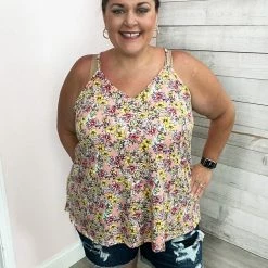 White Birch "Flower Power" Floral Halter Tank *FINAL SALE*