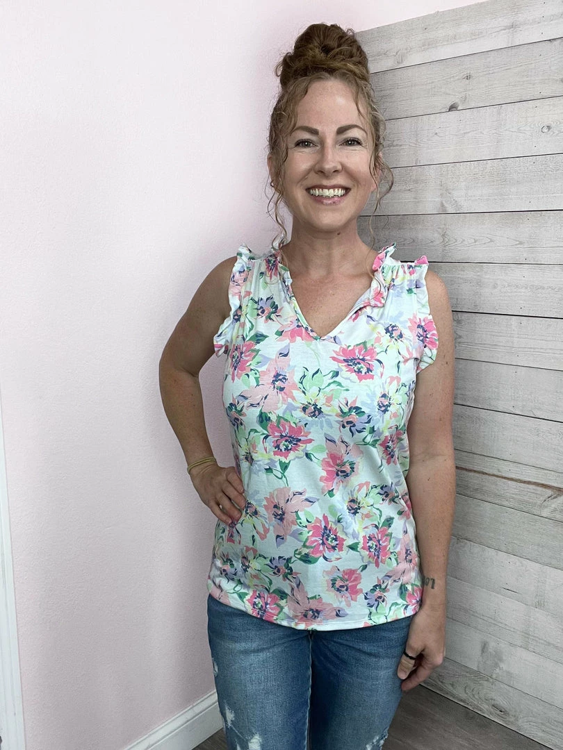 Lime N Chili "Summer Garden" Floral Print Top Clothing 2 Lime N Chili "Summer Garden" Floral Print Top Clothing