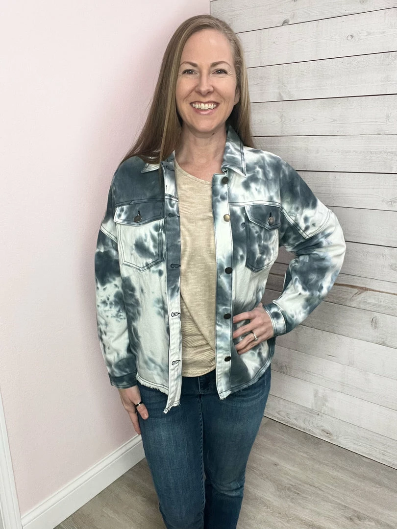 Easel Clothing "Never Stop Dreaming" Tie-Dye Shirt Jacket 1 Easel Clothing "Never Stop Dreaming" Tie-Dye Shirt Jacket