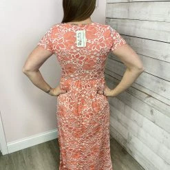 Chris & Carol "Summer Escape" Coral Lace Dress *FINAL SALE*