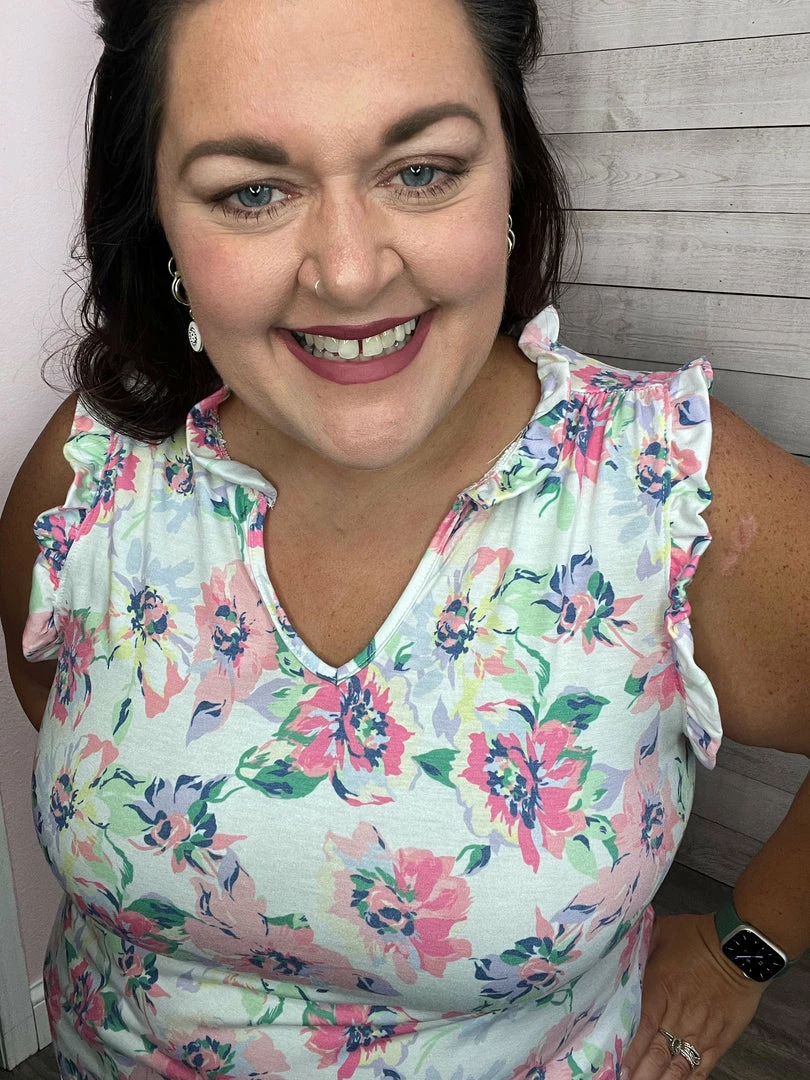 Lime N Chili "Summer Garden" Floral Print Top Clothing 4 Lime N Chili "Summer Garden" Floral Print Top Clothing