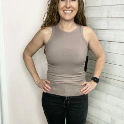 Mono B "Work It Out" Athleisure Tank Top- Dusty Lavender