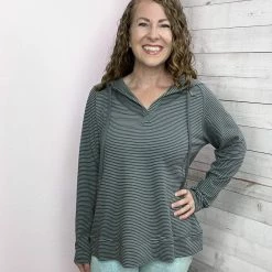 Cotton Bleu Clothing "Low Key" Long Sleeve Hooded Top